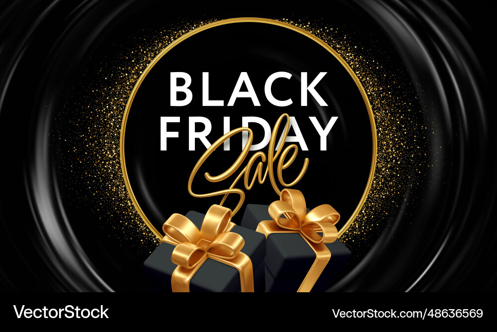 Black friday sales promotional banner design 3d Black friday sales promotional banner design 3d vector image
