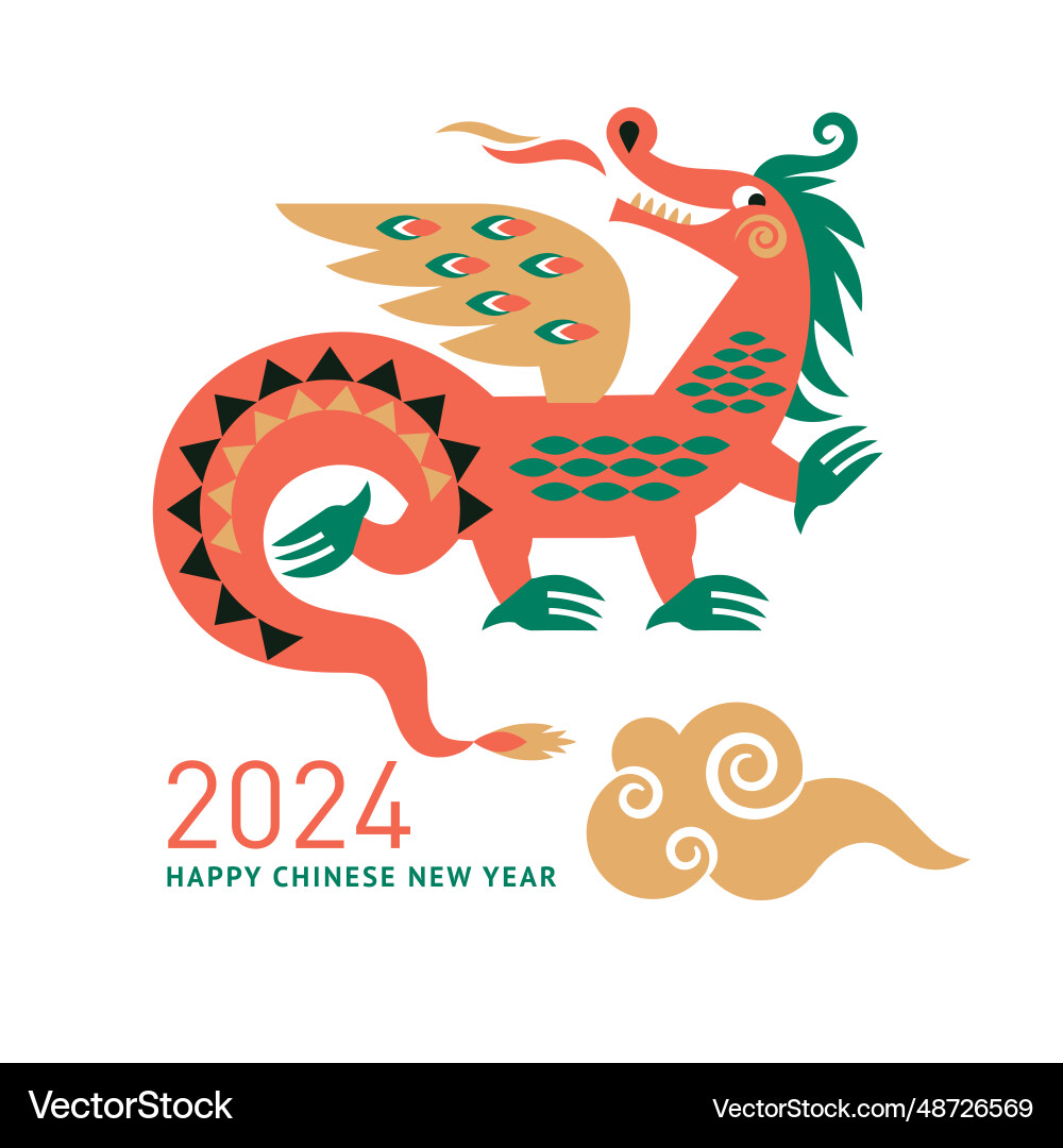 Chinese happy new year of the dragon Chinese happy new year of the dragon vector image