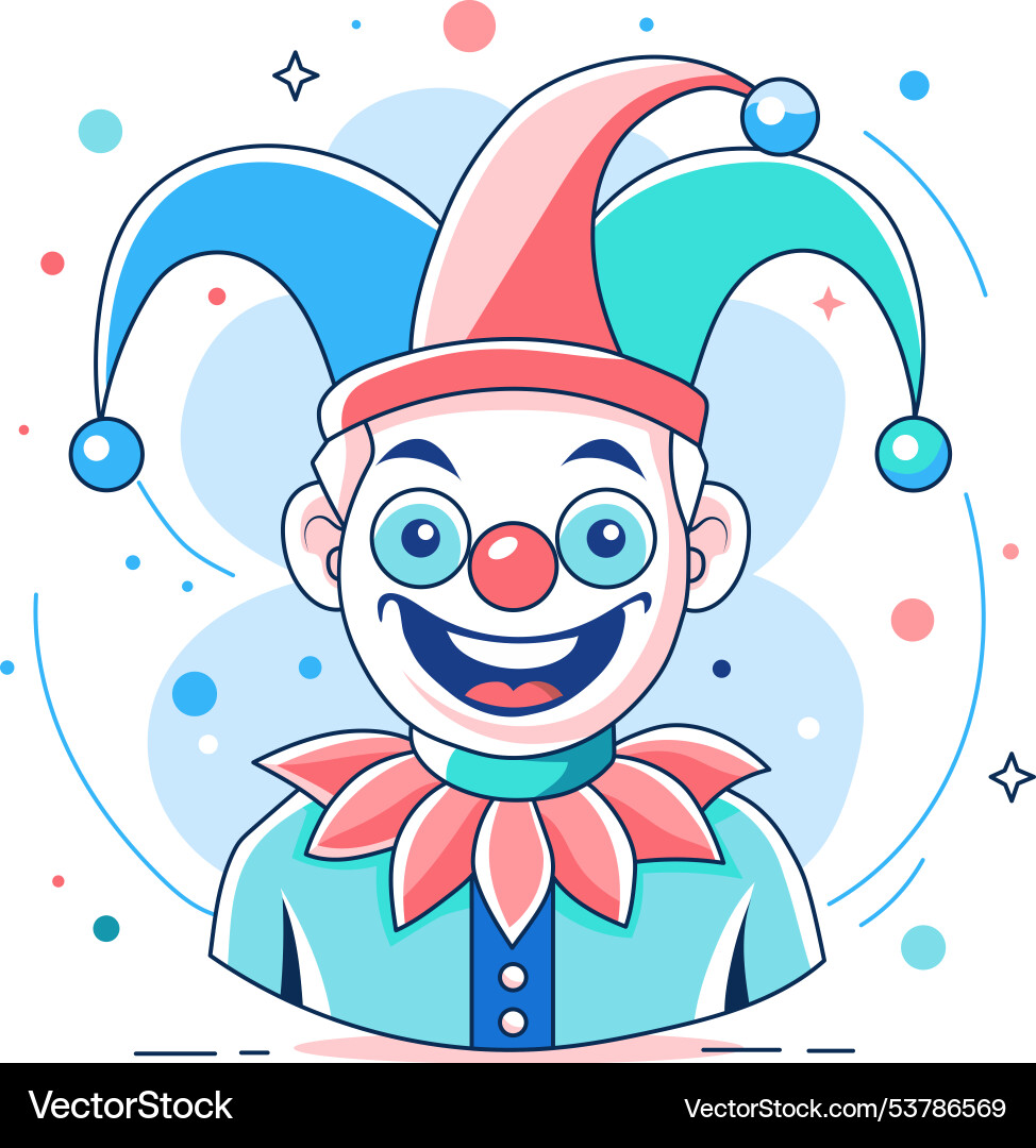 Funny jester in flat style – Royalty-Free Vector | VectorStock, image size:974x1080