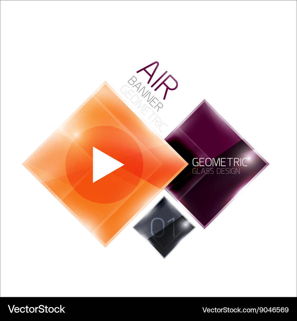 Multicolored squares with sample text Vector Image
