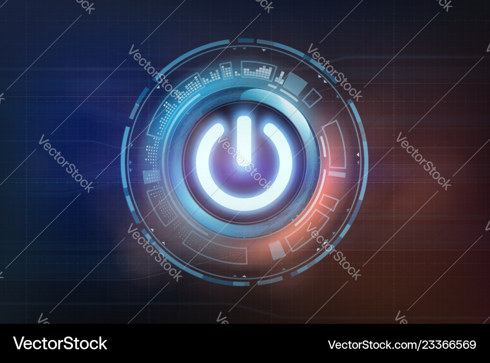 Power switch on button the dashboard Power switch on button the dashboard vector image