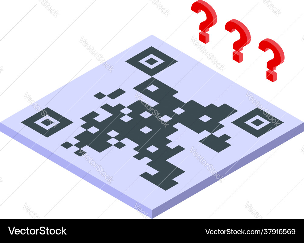 Qr code icon isometric style Qr code icon isometric style Vector Image