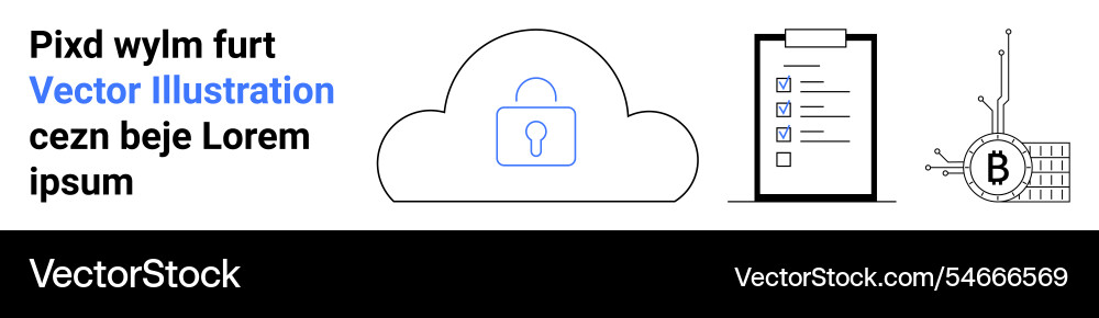 Secure cloud storage checklist Secure cloud storage checklist vector image
