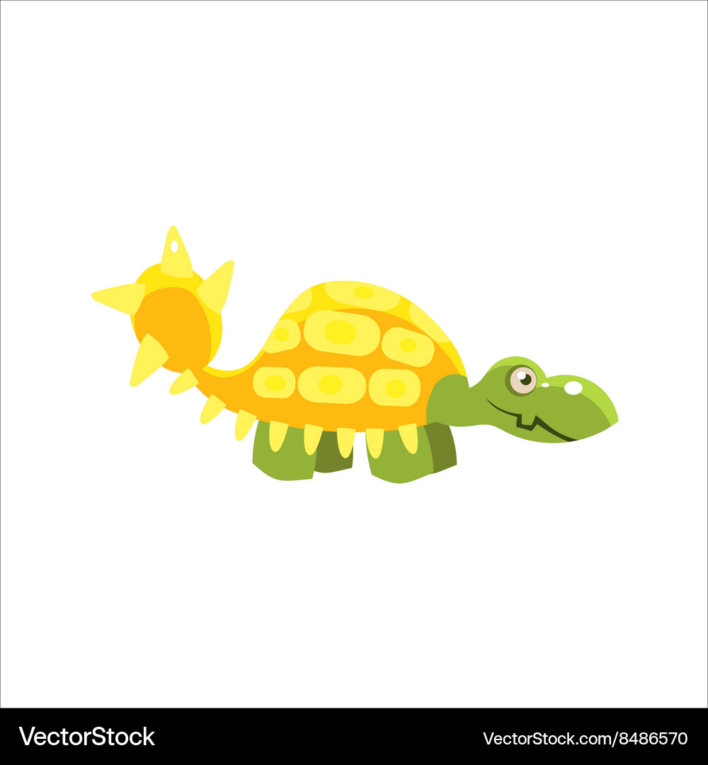 Armored dinosaur smiling Vector Image