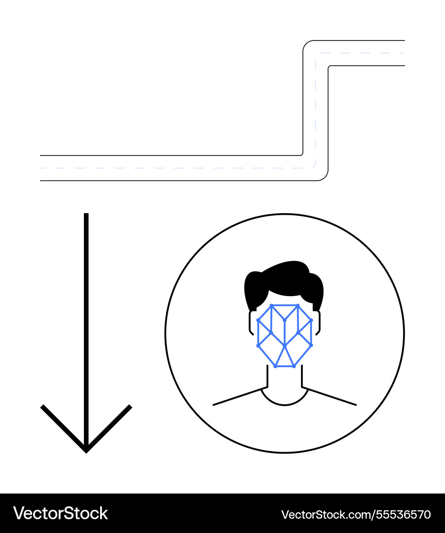 Biometrics recognition with facial mapping Biometrics recognition with facial mapping vector image