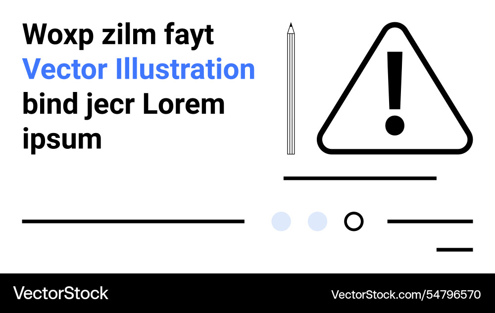 Exclamation warning triangle text lines pencil Exclamation warning triangle text lines pencil vector image
