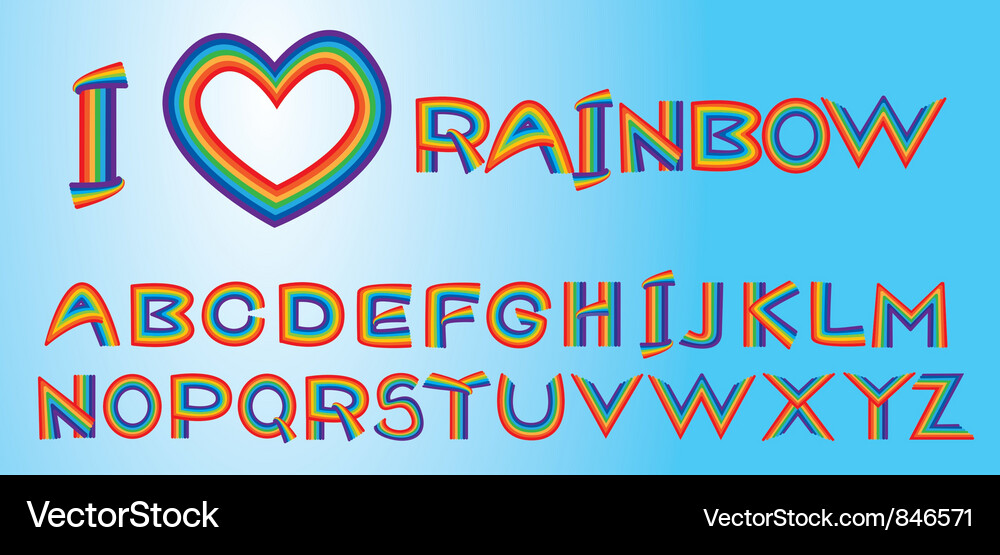 Alphabet - rainbow letters Vector Image