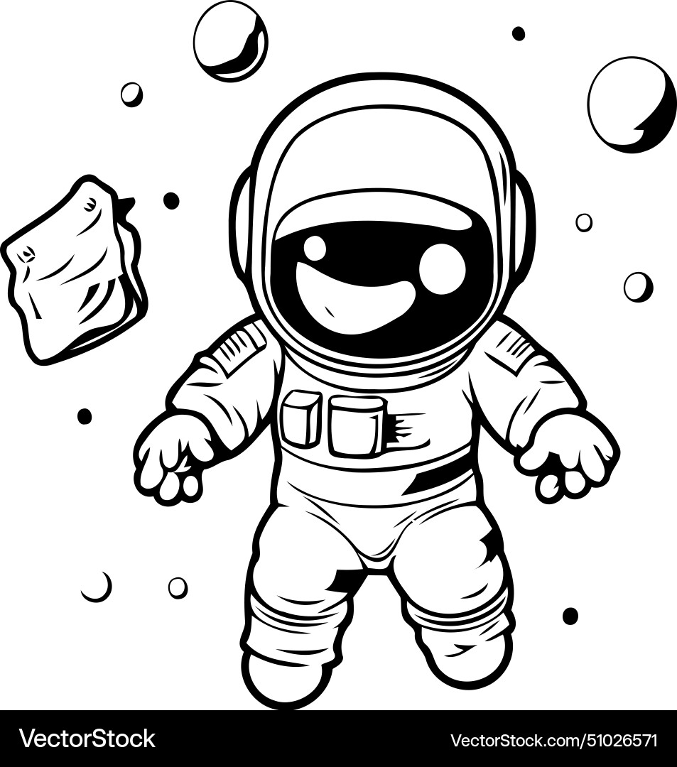Astronaut in spacesuit with red balls Vector Image