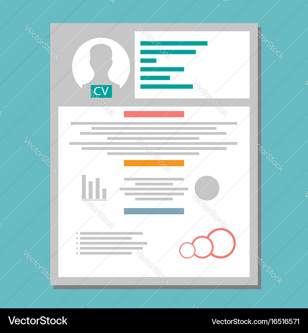 Cv resume template Royalty Free Vector Image - VectorStock