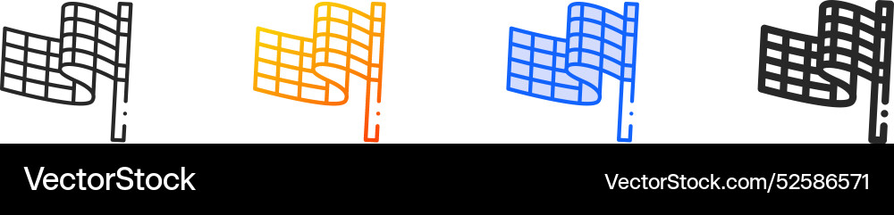 Finish flag iconthin linear gradient blue stroke Vector Image