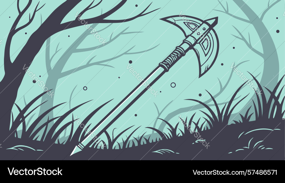 Forest axe rustic tool in lush wilderness design Vector Image
