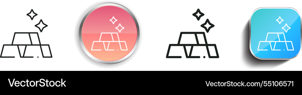 Ingots icon thin linear regular and button style Vector Image