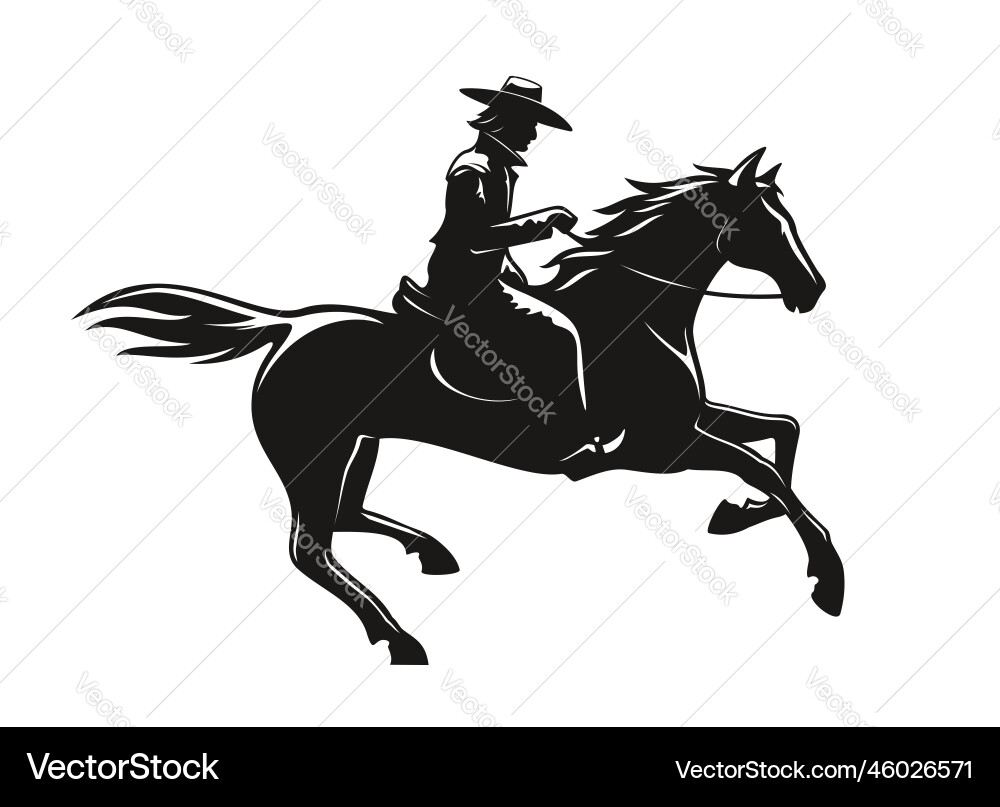 Mexican Cowboy Silhouette Vector Image