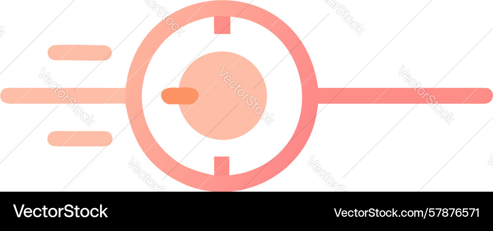 Minimalist target icon with motion lines Vector Image