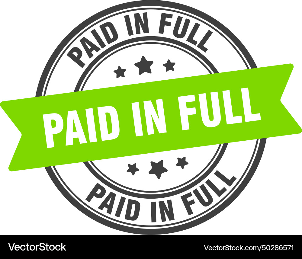 Paid in full stamp label Royalty Free Vector Image