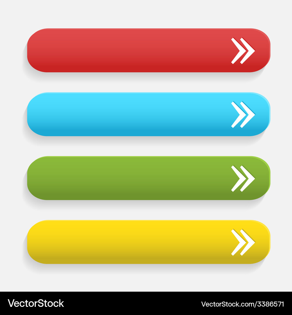 Realistic matted color web buttons with arrow Vector Image
