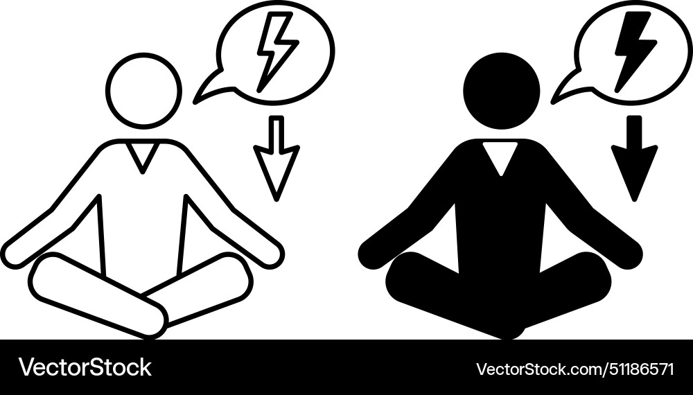 Reduce stress icons black and white Reduce stress icons black and white Vector Image