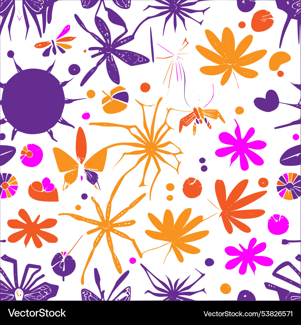 Spider abstract pattern seamless Vector Image