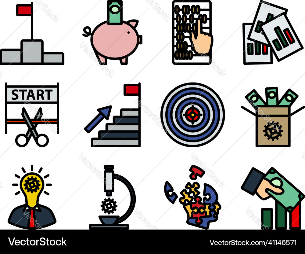 Startup icon set vector image