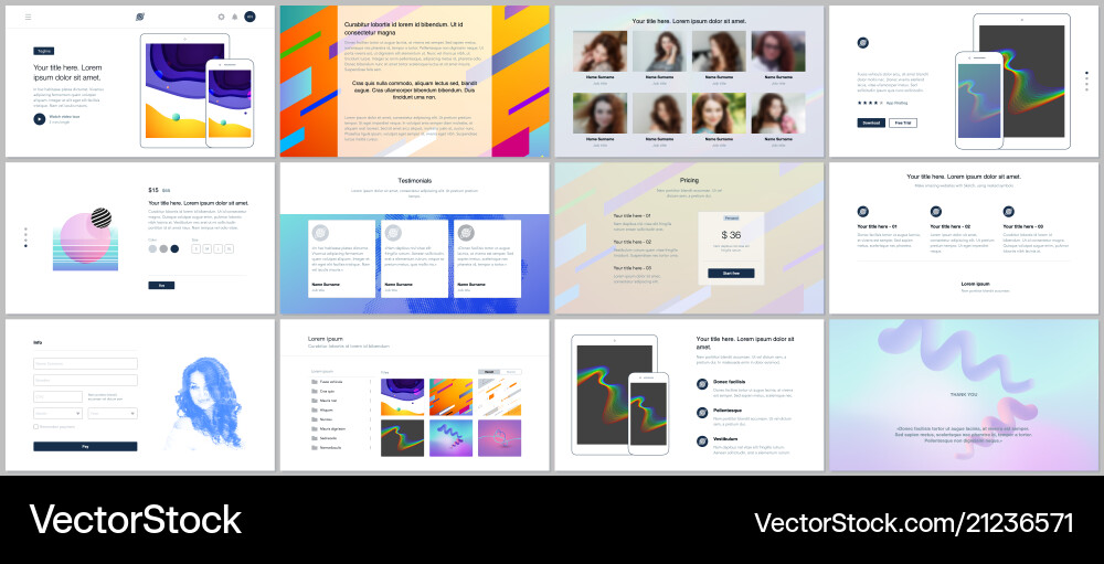 Templates for website design minimal Templates for website design minimal vector image