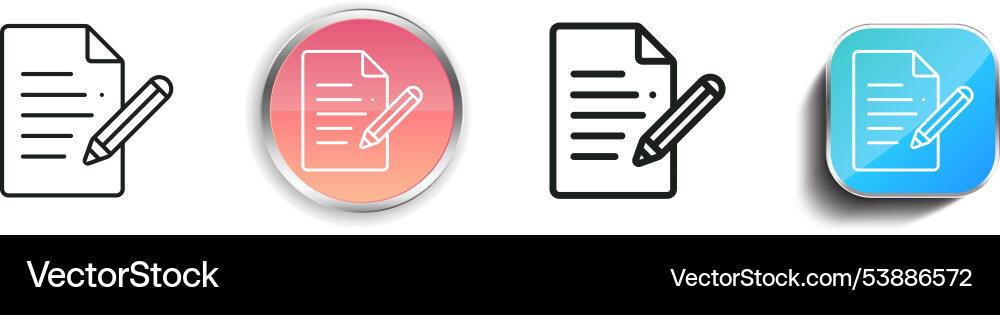 File icon thin linear regular and button style vector image