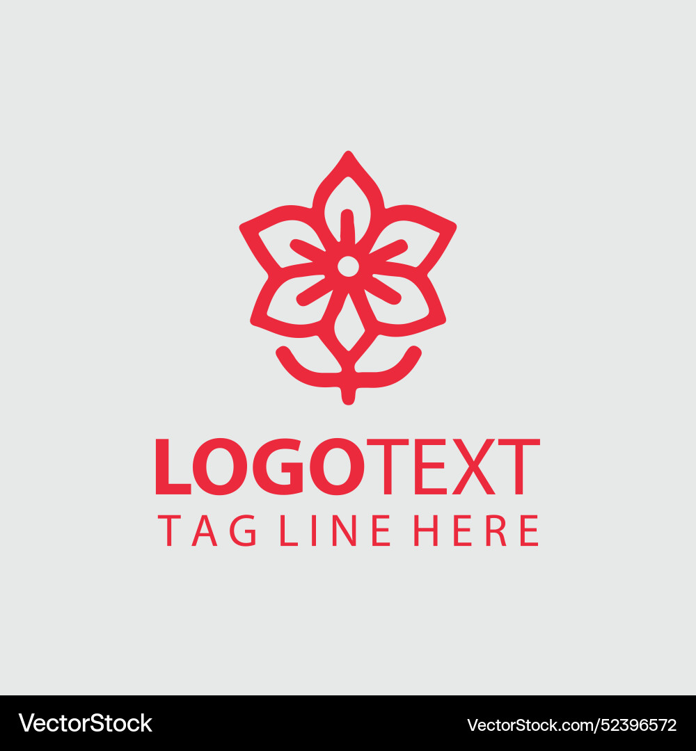 Linear flower logo Royalty Free Vector Image - VectorStock