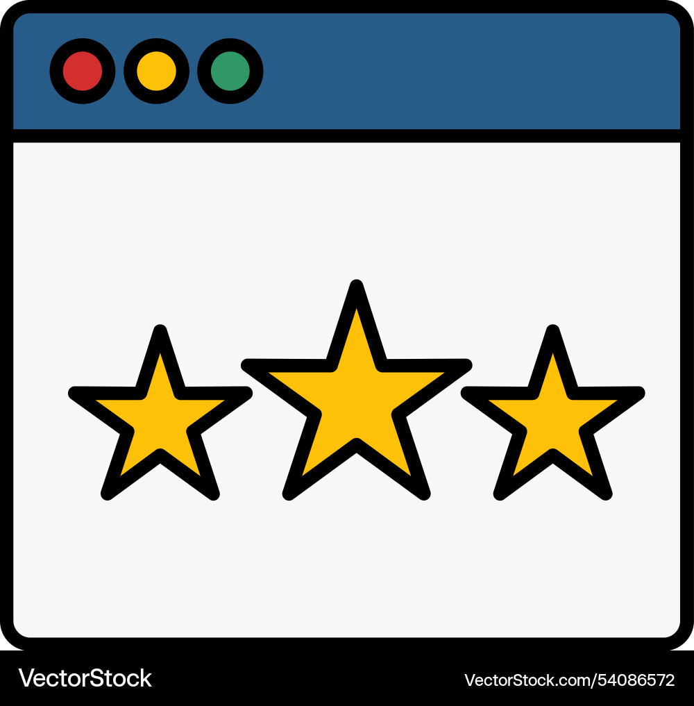 Web rating line filled icon design Vector Image