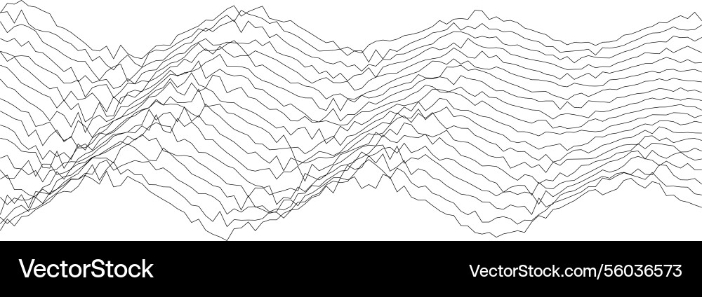 Abstract geometric waves pattern with linear vector image