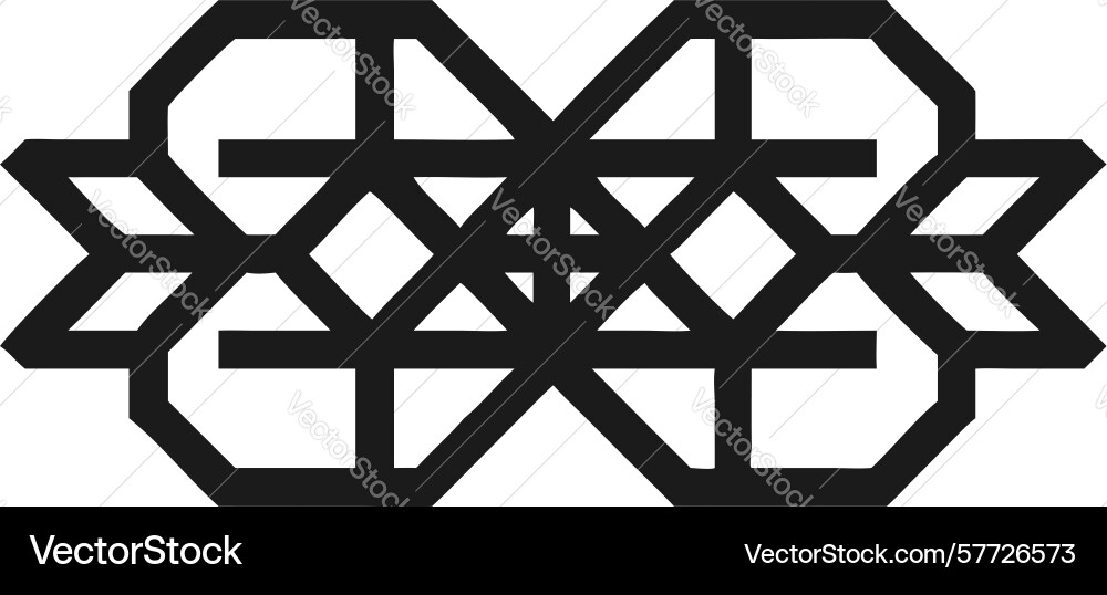 Abstract interlocking geometric knot complex Vector Image