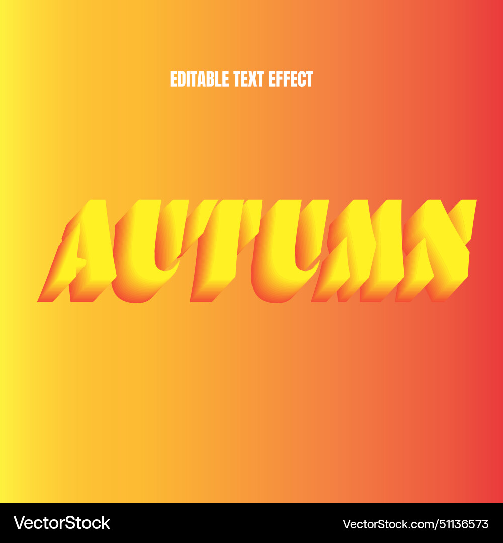 Autumn editable text effect Vector Image