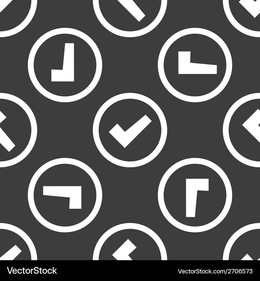 Check mark web icon flat design seamless pattern Vector Image