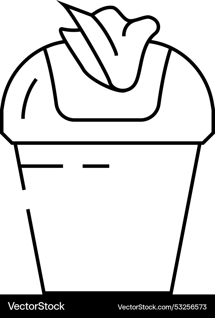 Container for used tissues line icon Vector Image