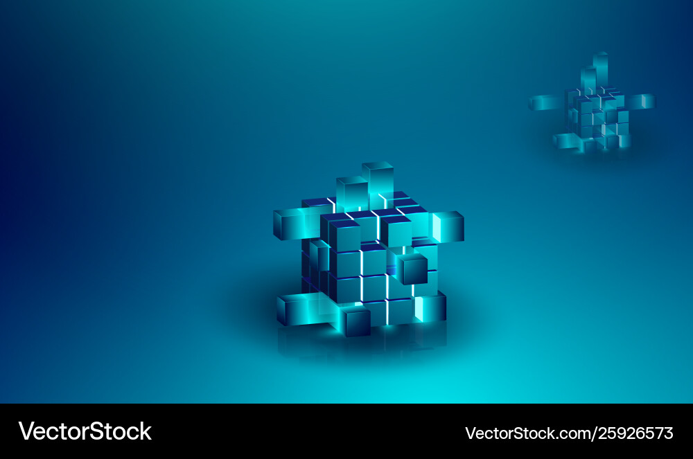 Cryptocurrency 3d isometric concept blockchain Cryptocurrency 3d isometric concept blockchain vector image