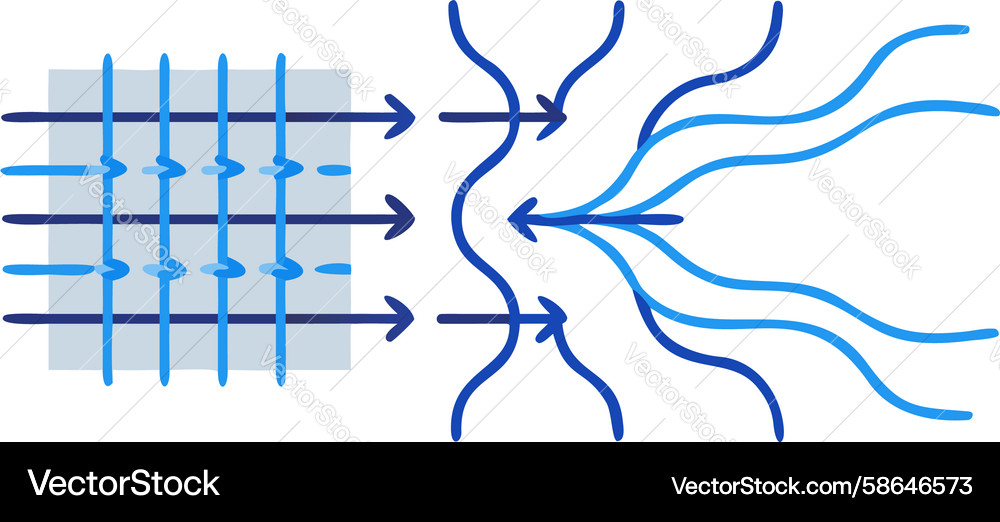 Data Stream Network Processing Vector Image
