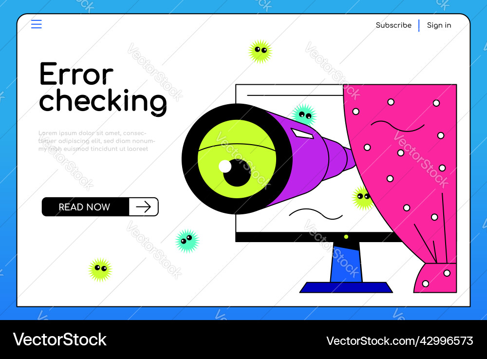 Error checking and viruses - colorful flat design Error checking and viruses - colorful flat design vector image