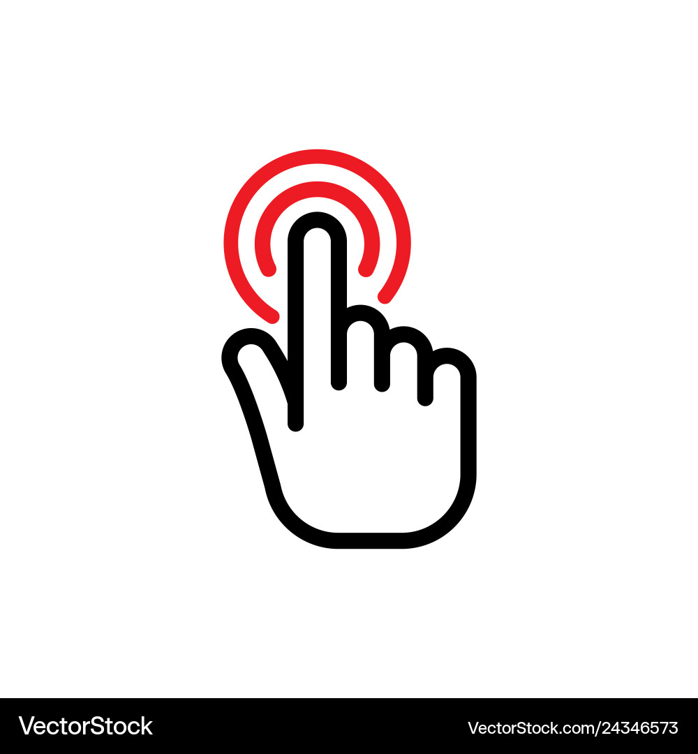 Hand Click Button Icon vector image