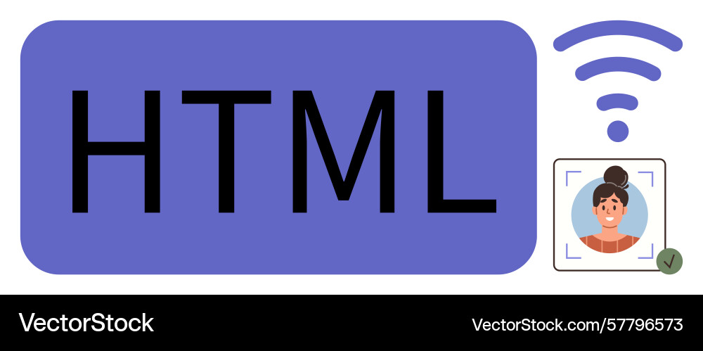 Html Programmierung mit Profilauthentifizierung Html Programmierung mit Profilauthentifizierung Vektorbild