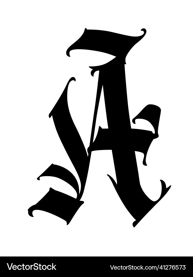 Letter a in the gothic style old alphabet Letter a in the gothic style old alphabet vector image