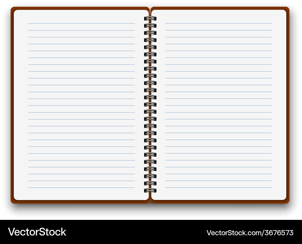 Open Spiral Notebook vector image
