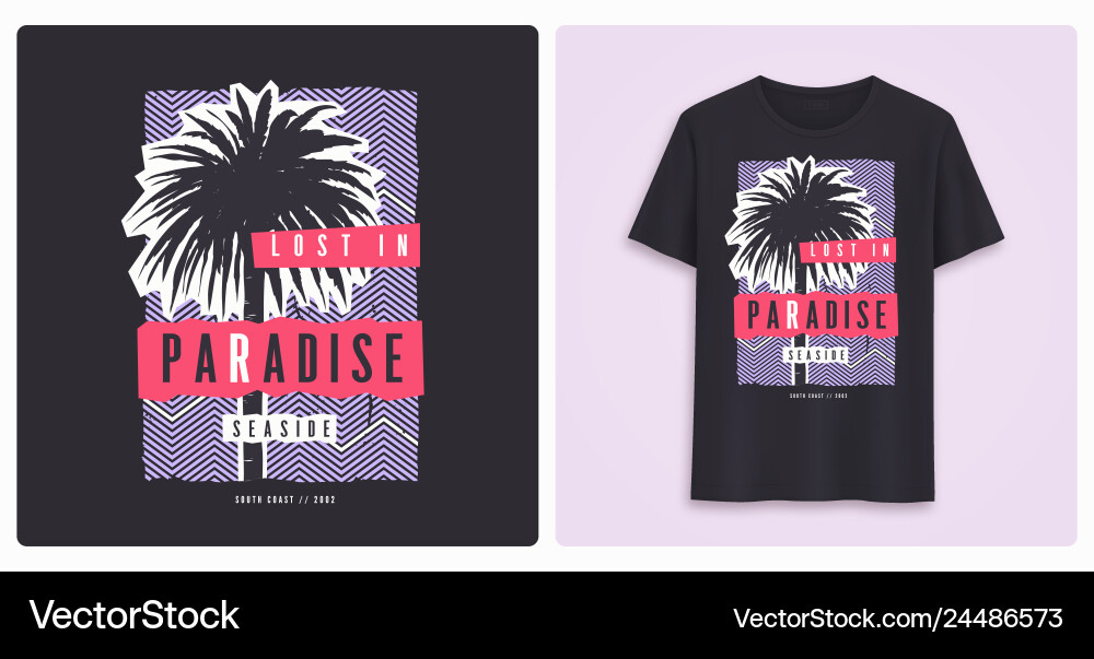 Palm Tree Paradise T-Shirt Vector Image