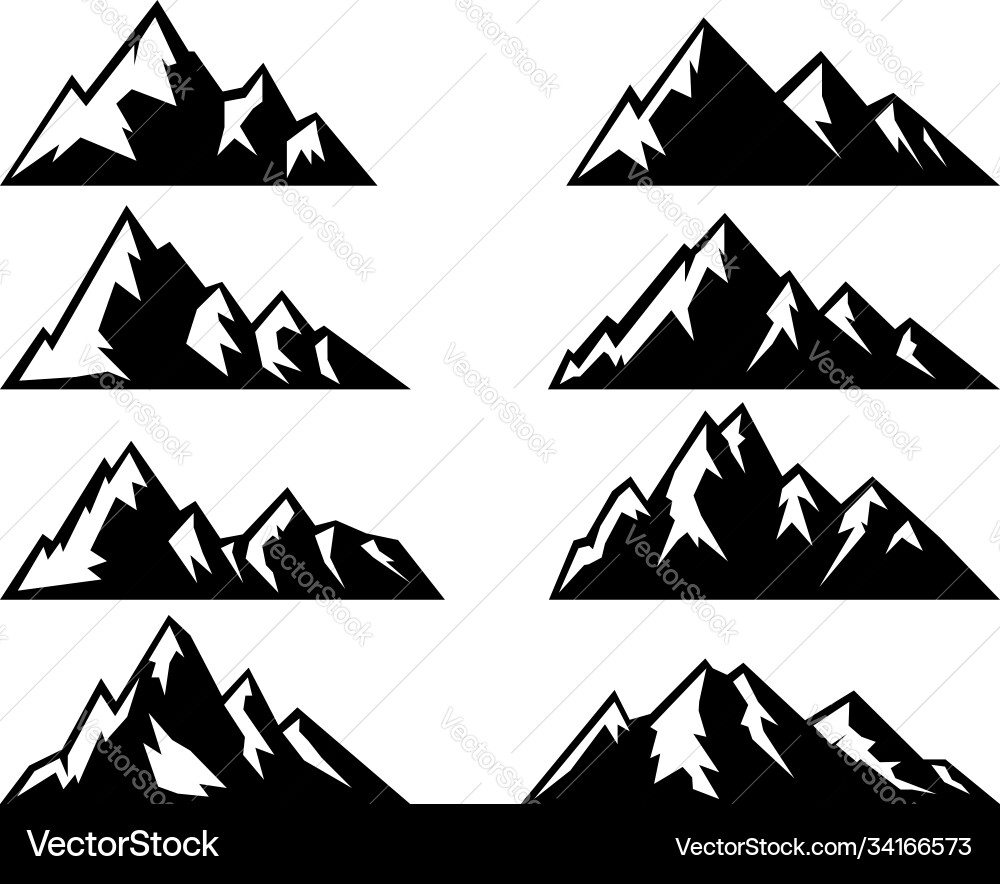 Set Icons Mountain Design Element für Logo Set Icons Mountain Design Element für Logo vektorbild