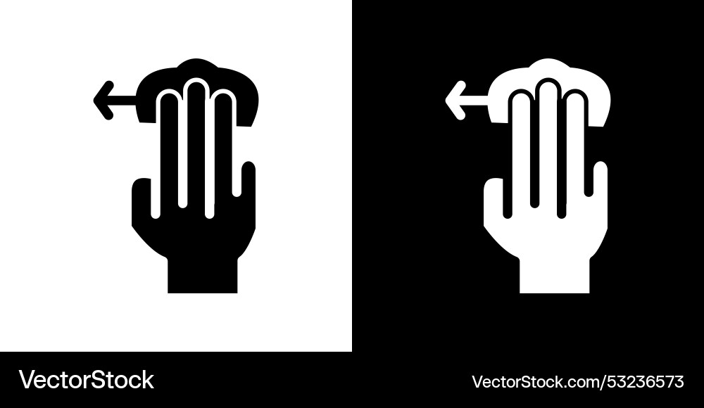 Three finger scroll icon design simple symbol Three finger scroll icon design simple symbol vector image
