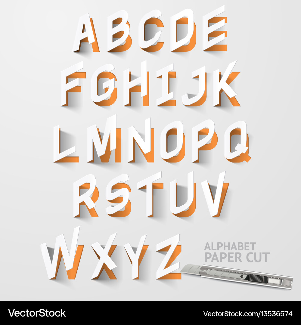 Alphabet paper cut designs Alphabet paper cut designs vector image