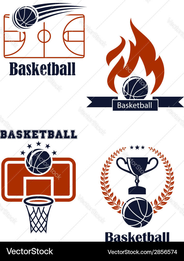 Basketball Sport Symbols Vector Image
