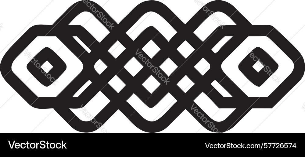 Bold abstract knot pattern continuous vector image