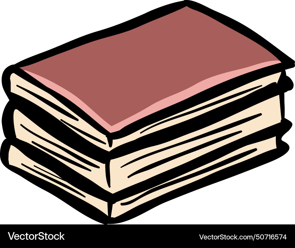 Books stack hand drawn doodle icon Royalty Free Vector Image