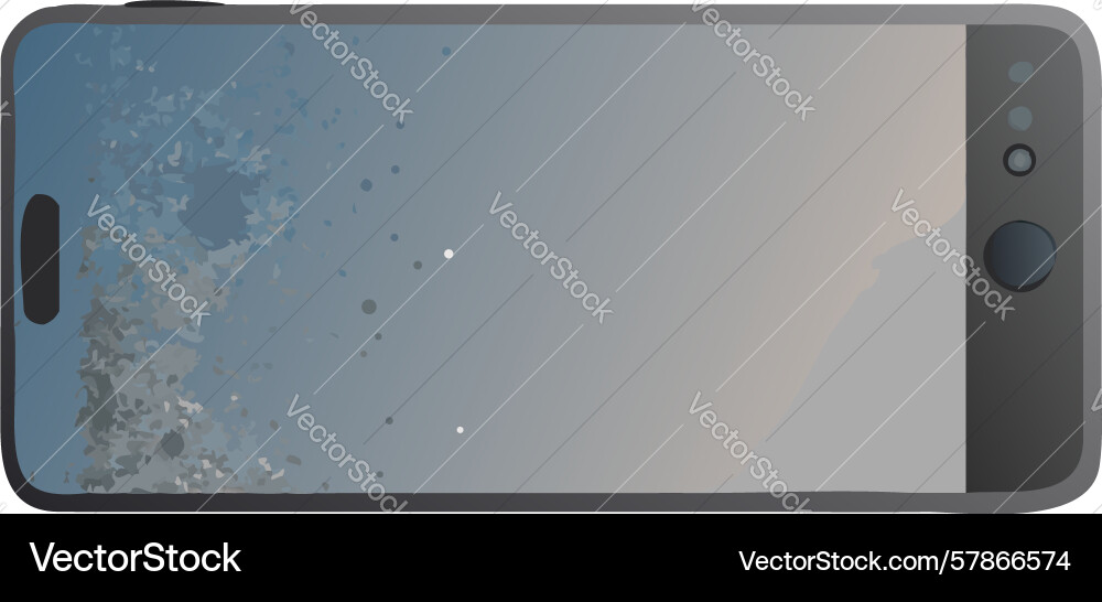 Horizontal smartphone displaying abstract screen Vector Image