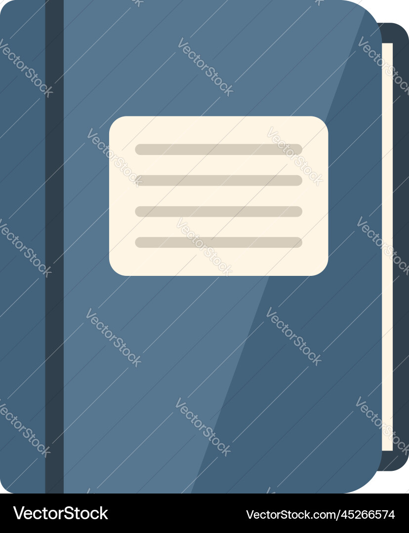 Notebook folder icon flat write paper Notebook folder icon flat write paper vector image