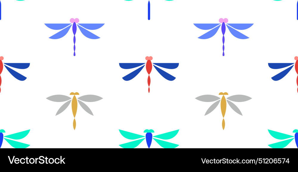 Seamless pattern with dragonflys Vector Image