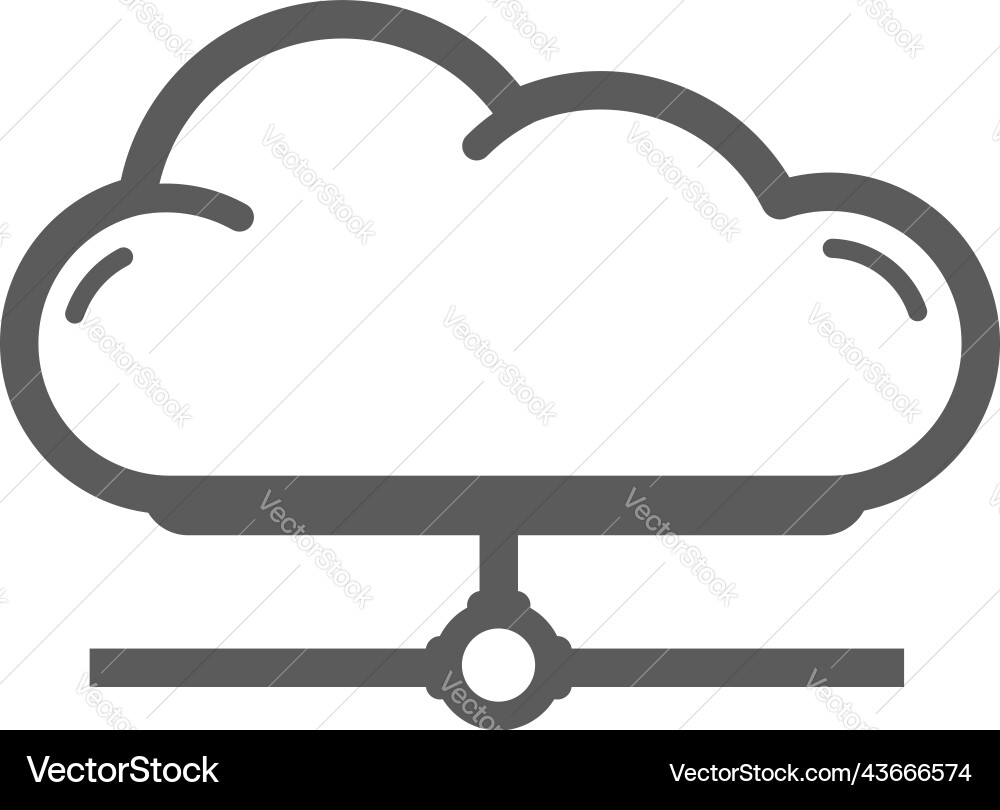 Storage cloud data upload or download outline sign vector image